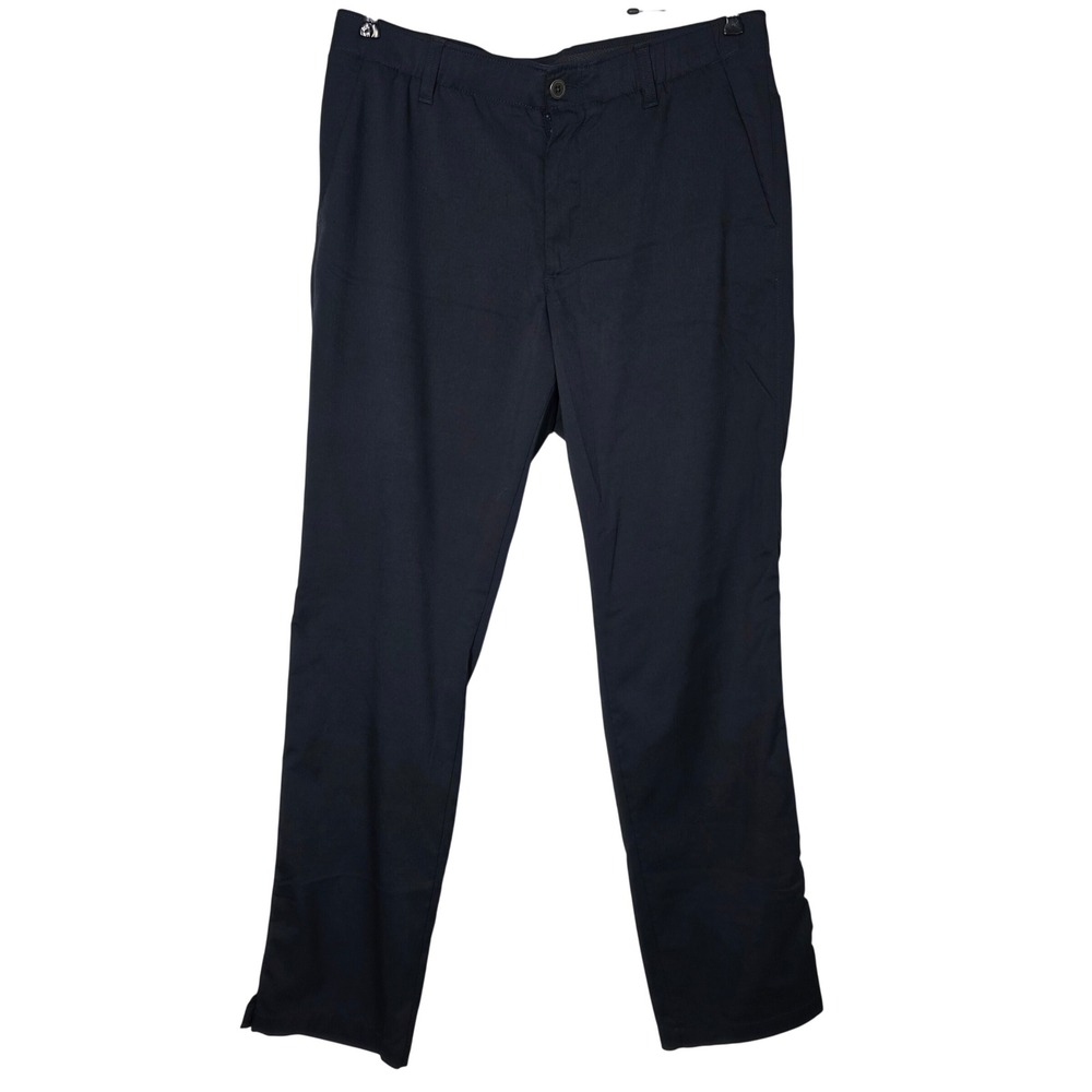 Under Armour Mens Performance Golf Pants 36x32 Navy Blue Herringbone Stretch